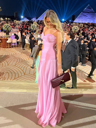Gorgeous Pink Mermaid Sweetheart Long Party Prom Dresses To Impress,Evening Dress,13572