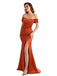 Mismatched Burnt Orange Mermaid High Slit Cheap Long Bridesmaid Dresses,WG1161