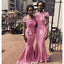 Mismatched Pink Mermaid Off Shoulder Maxi Long Bridesmaid Dresses For Wedding Party,WG1614