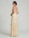 Pastel Yellow Floral V Neck Cascading Ruffle Prom Dress, 26018