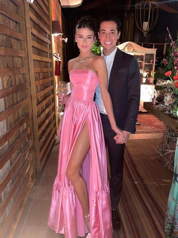 Prom Dress Maxi Dress No Slits Elegant Long A-Line Spaghetti Straps Lace Sleeveless Evening Prom Prom Dress Maxi Dress No Slits Elegant Long A-Line Spaghetti Straps Lace Sleeveless Evening Prom