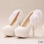 Pointed Toe Lace Pearls Wedding Shoes With Handmade Flowers, S033