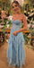 Popular Blue A-line Spaghetti Straps Maxi Long Party Prom Dresses, Evening Dress,13181