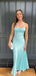 Popular Blue Sheath Spaghetti Straps Long Party Prom Dresses, Evening Dress,13212