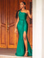 Popular Green Mermaid Side Slit One Shoulder Maxi Long Party Prom Dresses,Evening Dress,13264