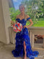 Pretty Blue Off Shoulder A-line Long Party Prom Dresses To Impress,Evening Dress,13466