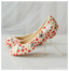 Women's Wedding Shoes Decorative Pearl Wedding Low Heels Bridal Shoes With Beading,H82