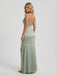 Sage Green Satin Spaghetti Strap Twist Bust Corset Bridesmaid Dress 26033
