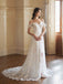 Sexy A-line Cold Shoulder Side Slit Handmade Lace Wedding Dresses,WD795