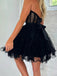 Sexy Black A-line Sweetheart Strapless Short Prom Homecoming Dresses,CM971