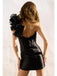 Sexy Black Sheath One Shoulder Mini Short Party Prom Homecoming Dresses Online,CM1035