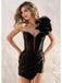 Sexy Black Sheath One Shoulder Mini Short Party Prom Homecoming Dresses Online,CM1035