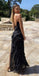 Sexy Black Sheath Spaghetti Straps Maxi Long Party Prom Dresses,Evening Dress,13251