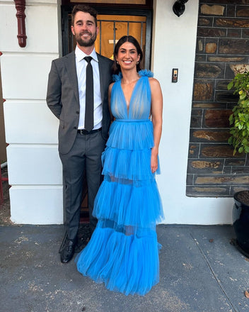 Sexy Blue A-line V-neck Long Party Prom Dresses To Impress,Evening Dress,13422