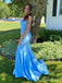 Sexy Blue Mermaid V-neck Long Party Prom Dresses To Impress,Evening Dress,13474