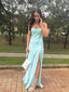 Sexy Blue Sheath Sweetheart Side Slit Maxi Long Party Prom Dresses, Evening Dress,13170