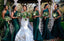 Sexy Green Mermaid One Shoulder Maxi Long Wedding Guest Bridesmaid Dresses,WG1556