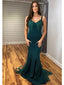 Sexy Green Mermaid V-neck Maxi Long Party Prom Dresses, Evening Dress,13227