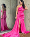 Sexy Hot Pink Mermaid One Shoulder Maxi Long Party Prom Dresses, Evening Dress,13244