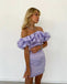 Sexy Lavender Sheath Off Shoulder Short Prom Homecoming Dresses,CM968