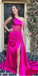 Sexy Mermaid One Shoulder Side Slit Maxi Long Party Prom Dresses, Evening Dress,13196