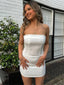 Sexy Off White Sheath Strapless Short Prom Homecoming Dresses,CM969