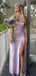 Sexy Purple Mermaid Spaghetti Straps Maxi Long Bridesmaid Dresses For Wedding Party,WG1628