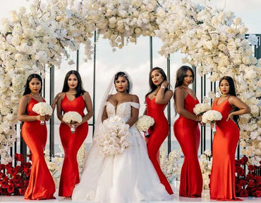 Sexy Red Mermaid Spaghetti Straps V-neck Maxi Long Bridesmaid Dresses,WG1520