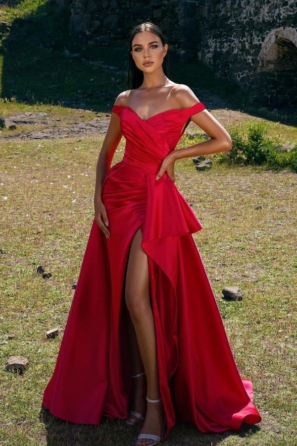 Sexy Red Sheath Off Shoulder Maxi Long Party Prom Dresses, Evening Dress,13132