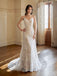 Sexy Sheath V-neck Spaghetti Straps Maxi Long Handmade Lace Wedding Dresses,WD804