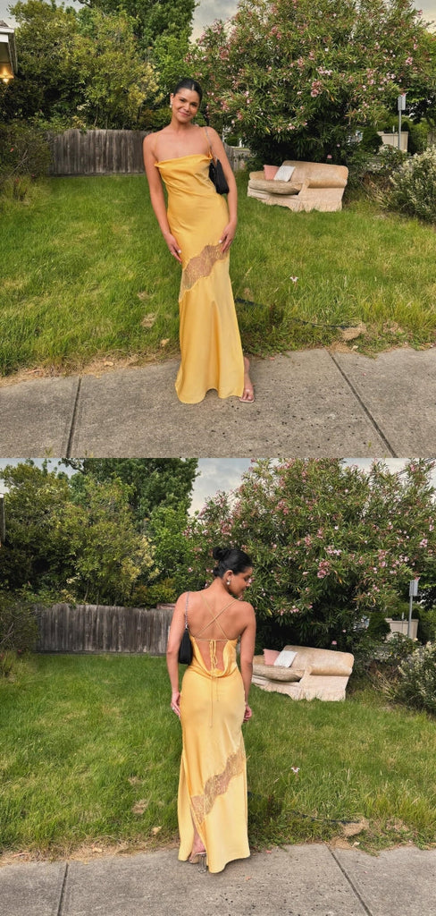 Sexy Yellow Mermaid Long Party Prom Dresses To Impress,Evening Dress,13557