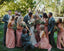 Simple A-line Halter Side Slit Maxi Long Wedding Guest Bridesmaid Dresses,WG1536