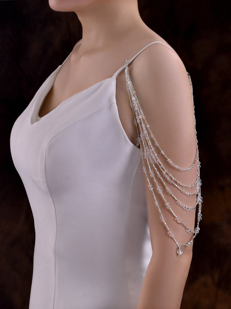 Sparkly Crystal Shoulder Chain with Detachable Layered Tassels, SG04