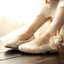 Sweet Princess Lace Pointed Toes Wedding Bridal Shoes With Handmade Flower, S029