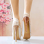 Women's Wedding Shoes Decorative Lace Wedding Heels Bridal Shoes, H89