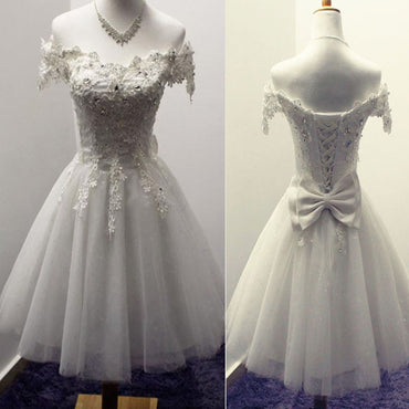 2017 Off shoulder lace lovely elegant romantic homecoming prom dress,BD0040