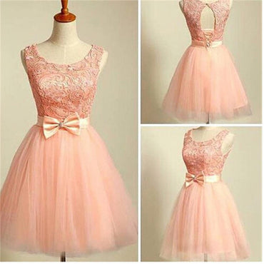 Modest Lace Top Bateau Off Shoulder Sleeveless Blush Pink Zipper Back Maxi Bridesmaid Dresses, WG15