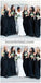 2018 Halter Custom Chiffon Long Black Bridesmaid Dresses, WG225