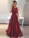 Sexy Backless Red A-line Long Evening Prom Dresses, 17702