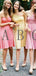 A-line One Shoulder & Sweetheart Short Bridesmaid Dresses Online, WG801