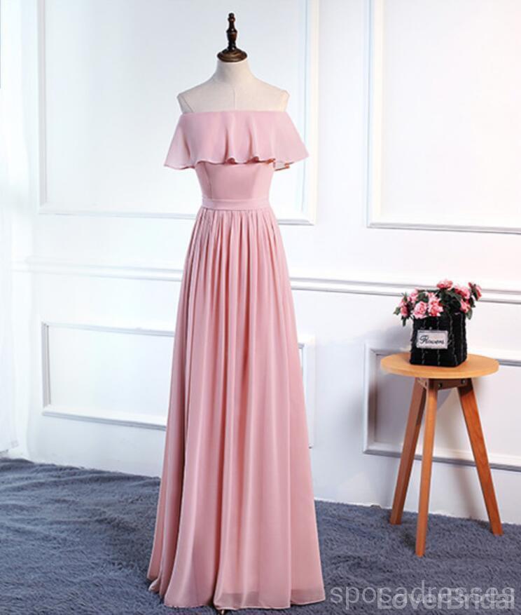 Affordable Blush Pink Floor Length Mismatched Chiffon Bridesmaid Dresses Online, WG536