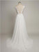 Backless See Through Cap Sleeve Lace Simple Cheap Beach Wedding Dresses, WD322
