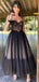 Black A-line Spaghetti Straps Cheap Long Prom Dresses Online,Dance Dresses,12386