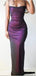 Black-Purple Mermaid Spaghetti Straps Cheap Long Prom Dresses,12742