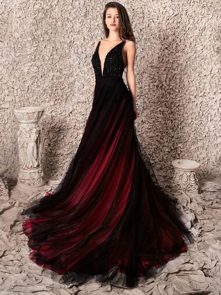 deep v neck red dress Red Silk Midi Dress: Deep V-neck, Long Sleeve, Front Slit