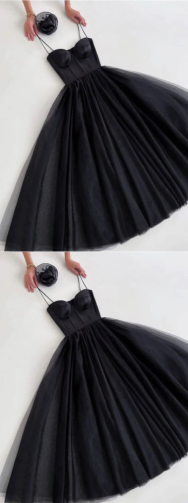 Black Spaghetti Straps Short Homecoming Dresses,Cheap Short Prom Dresses,CM883