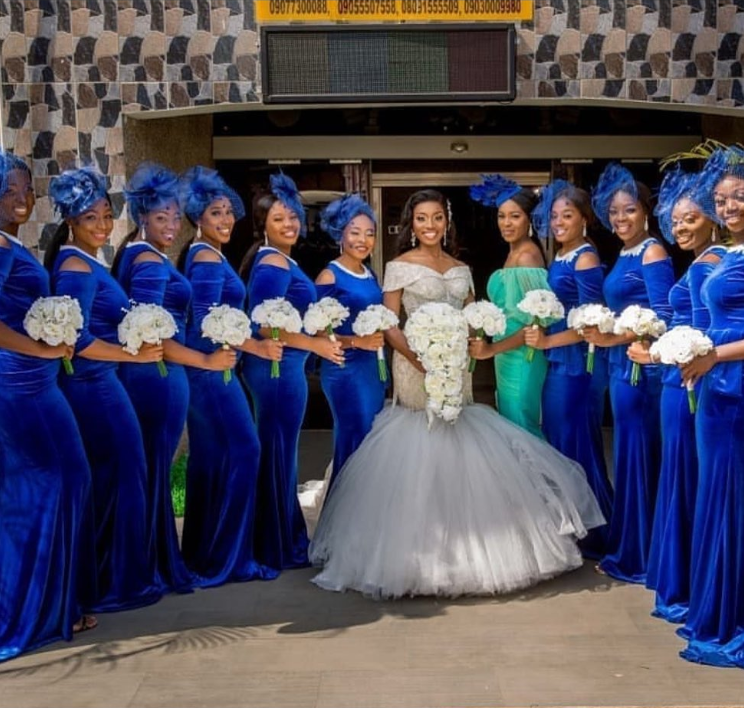 Blue Mermaid Jewel Half Sleeves Cheap Long Bridesmaid Dresses,WG1426