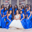Blue Mermaid One Shoulder Cheap Long Bridesmaid Dresses,WG1416
