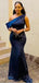 Blue One Shoulder Mermaid Cheap Long Bridesmaid Dresses Online,WG1479