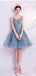 Blue Spaghetti Straps Short Homecoming Dresses,Cheap Short Prom Dresses,CM890